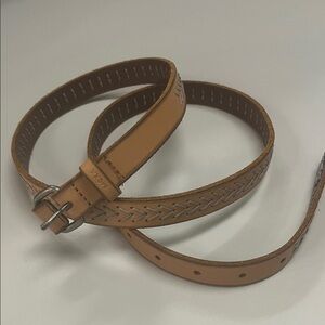 Mexx Tan Leather Thin Belt with stitching size large